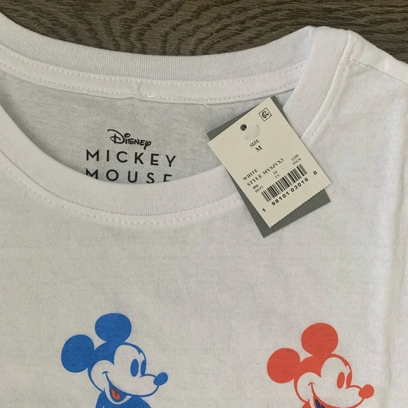 Disney Mickey Grid Americana Short Sleeve Graphic T-Shirt - Size M - White - NWT - Picture 8 of 9